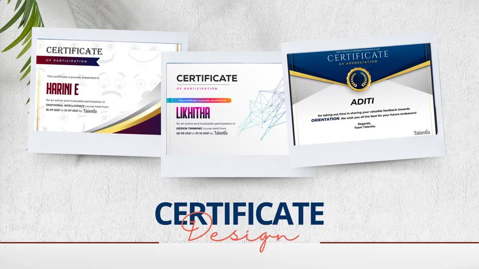 Certificate Design for Talentio Thumbnail