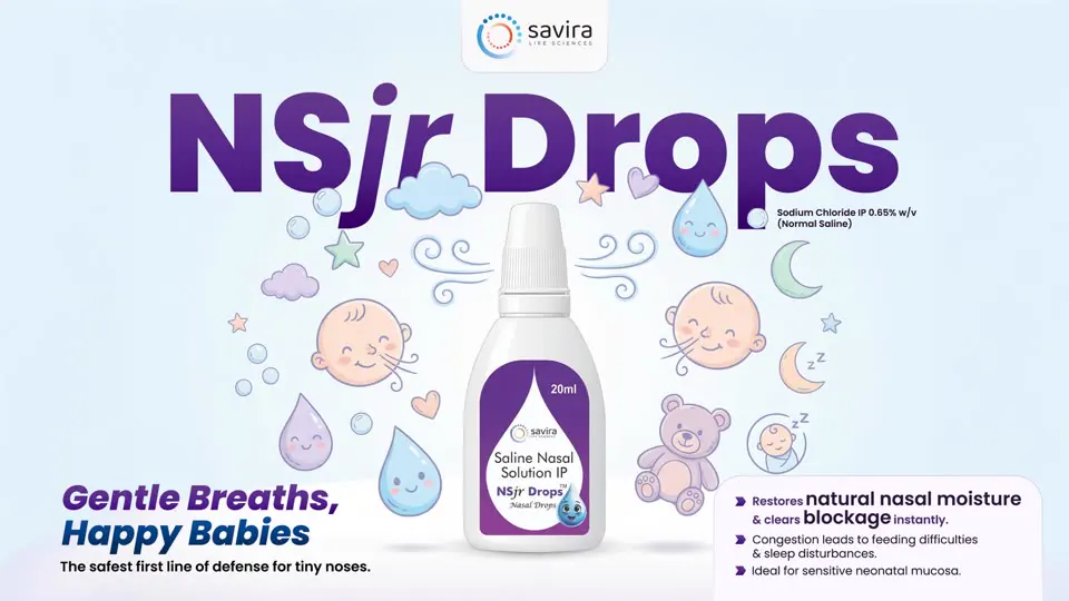 NS Jr nasal drops display