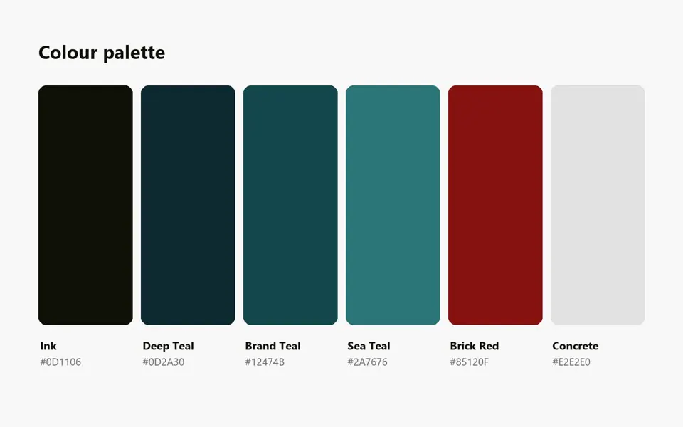 SRL Infra colour palette