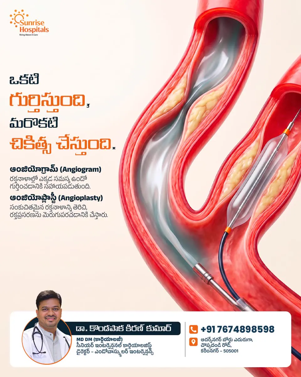 Angiogram and angioplasty post (Telugu)