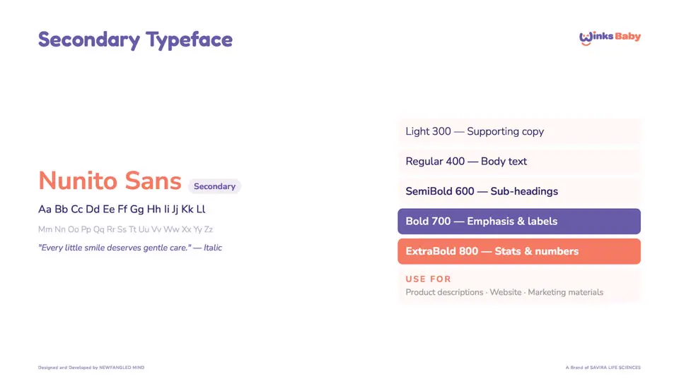 Secondary typeface
